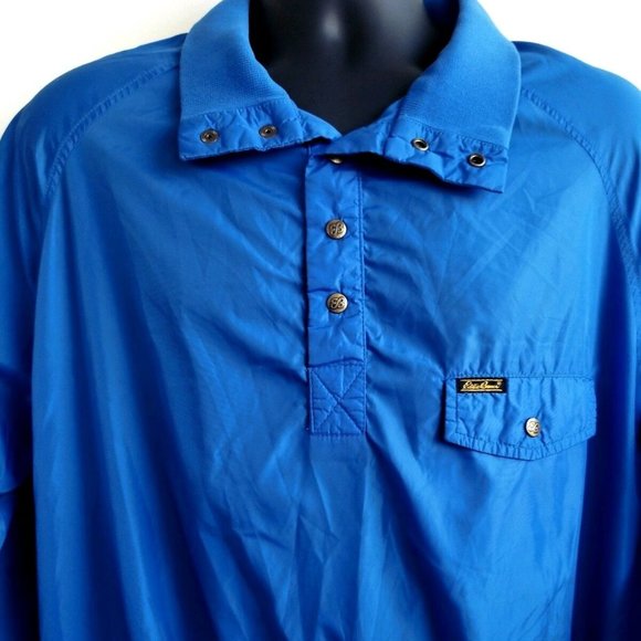 Vintage Eddie Bauer Bright Blue Windbreaker Large - Picture 2 of 6